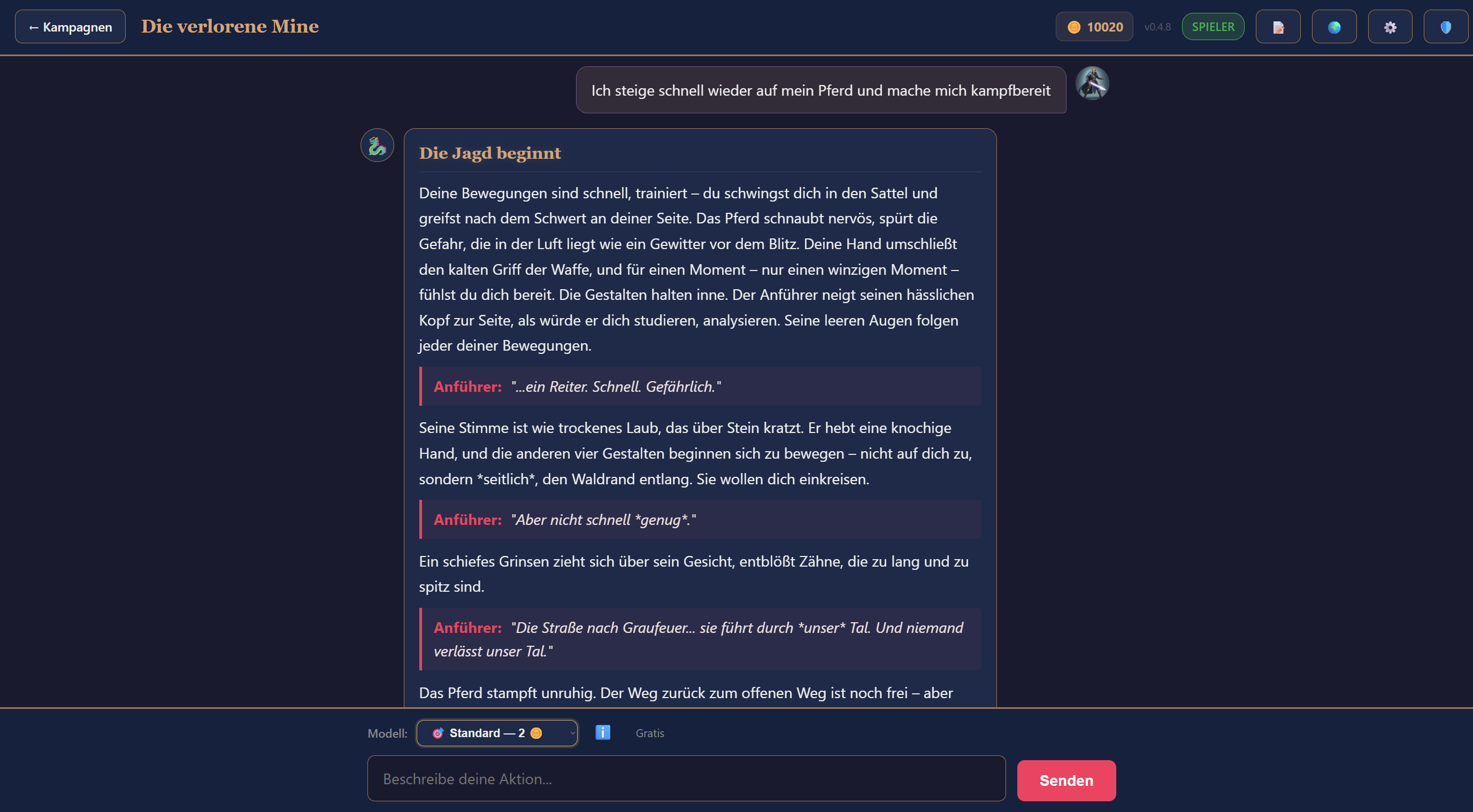 Chat mit dem KI-Spielleiter